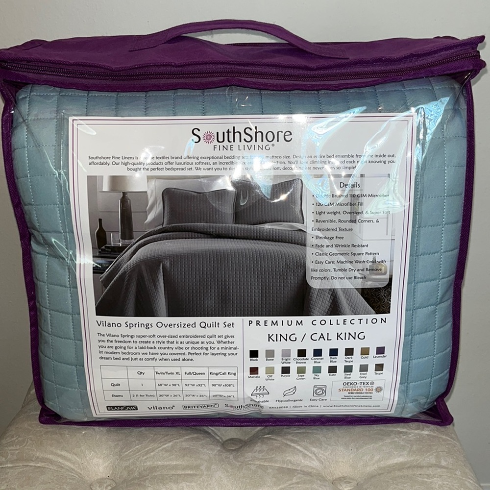 NEW SouthShore Fine Living Quilt Set Size King